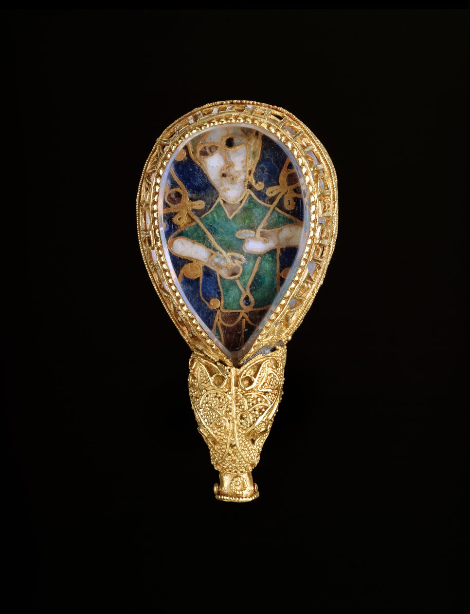Alfred Jewel（金色，水晶和珐琅）（反向见100549） 作者 盎格鲁撒克逊人
