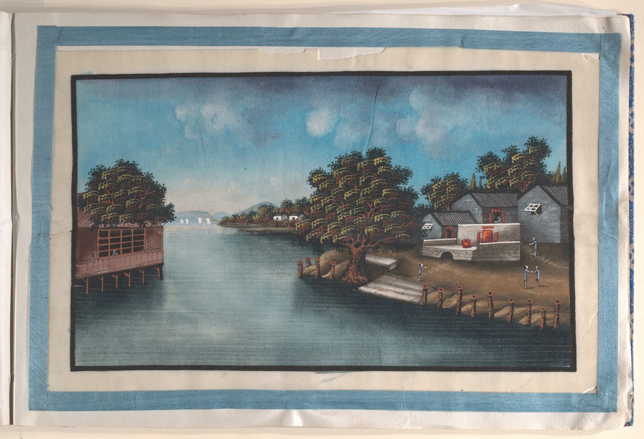 包含 12 幅沿河风景画的画册 作者 英华学校