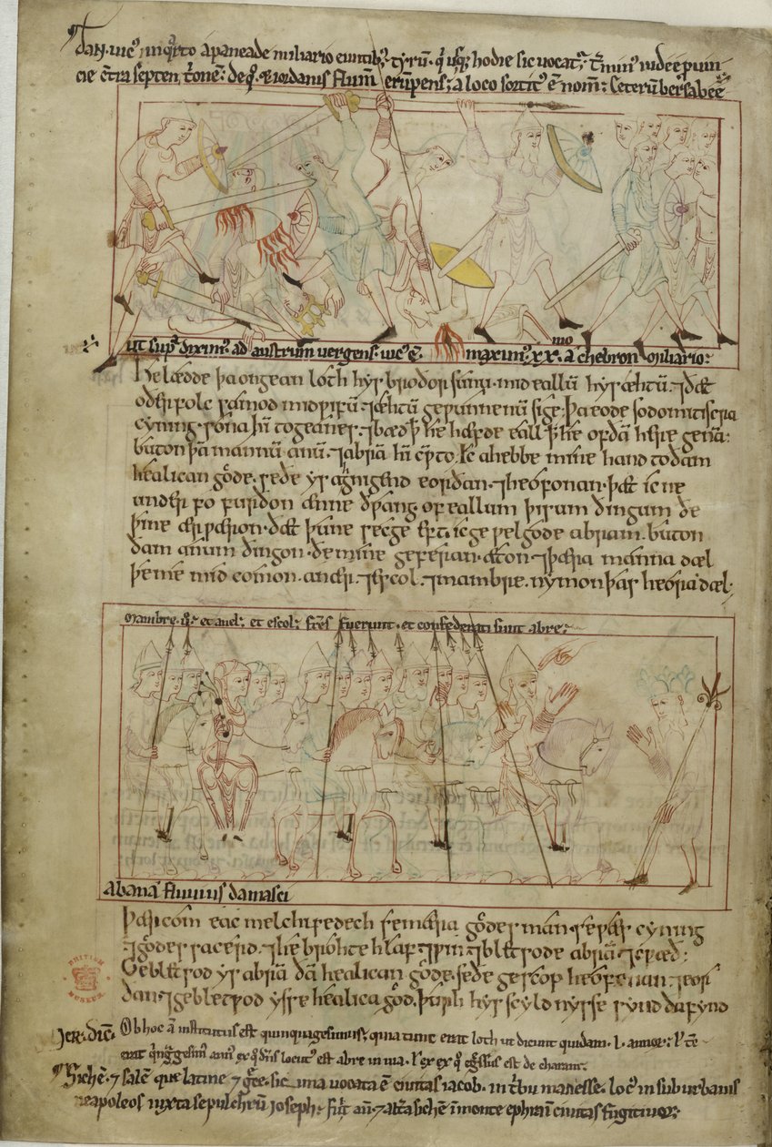 科顿·克劳狄斯 B. IV，f.25v 亚伯拉罕和罗得 作者 盎格鲁撒克逊人