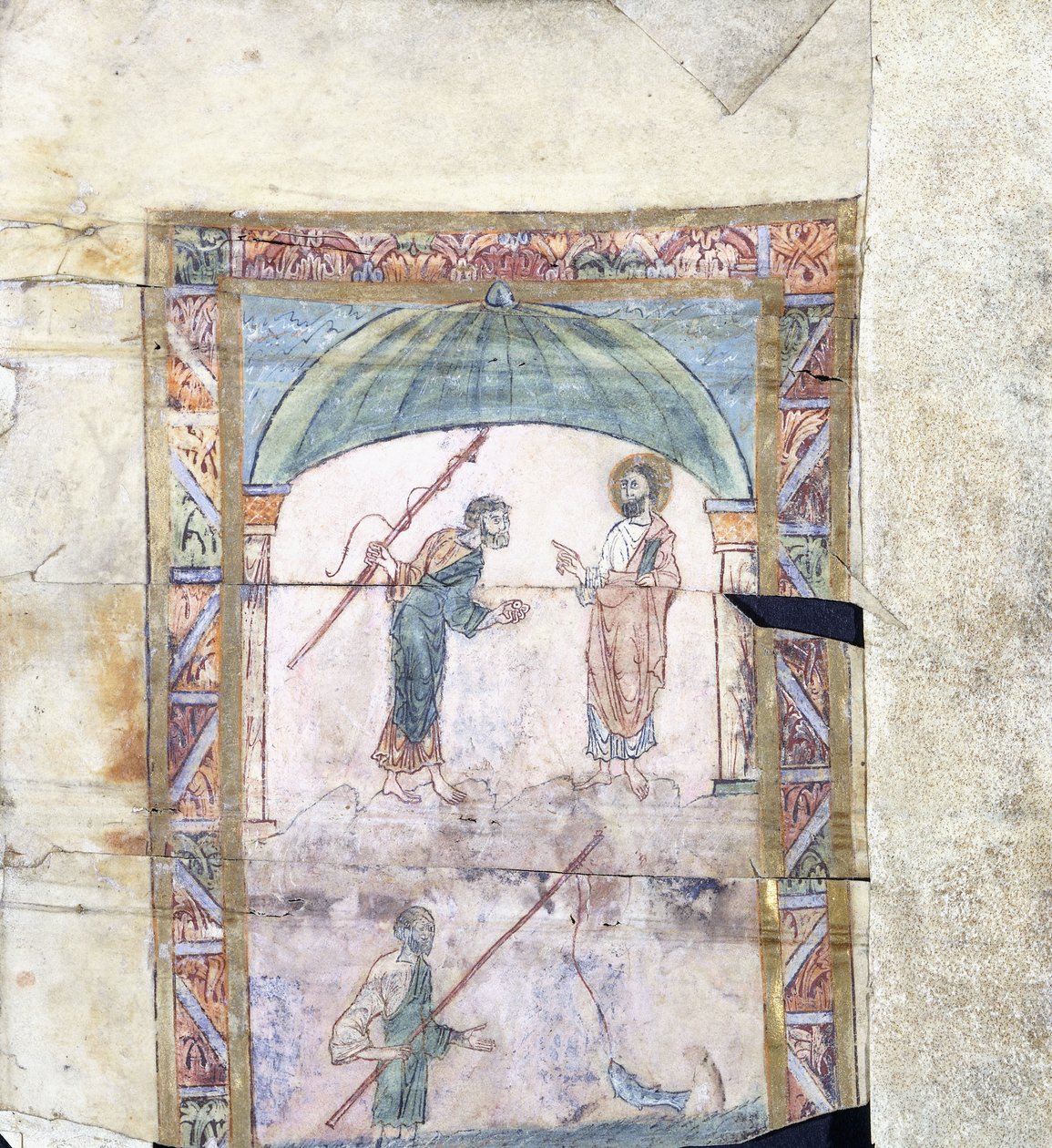 基督于约公元1000年在迦百农为彼得指示钱财 作者 盎格鲁撒克逊人