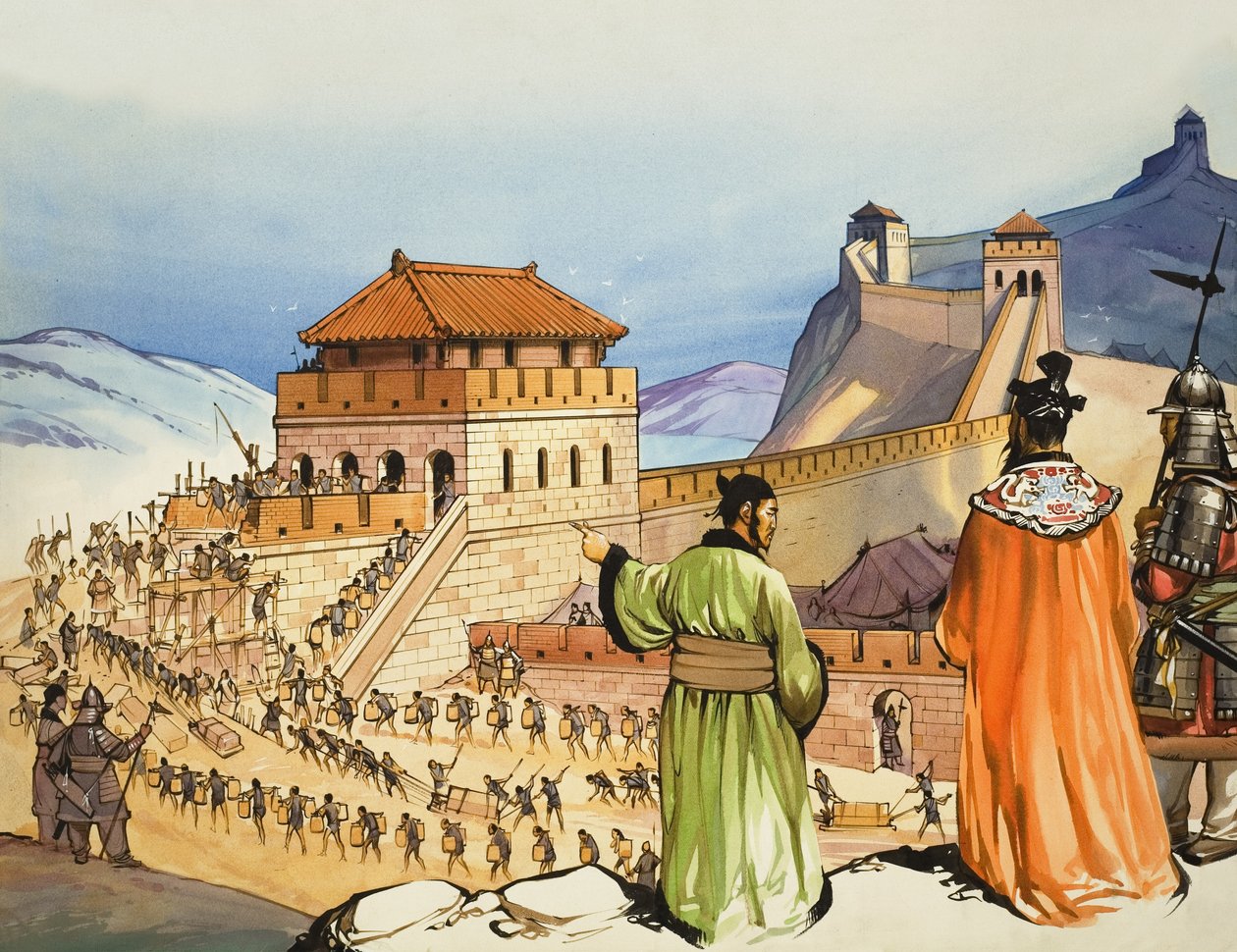 筑中国长城（水粉画，纸本） 作者 安格斯·麦克布莱德