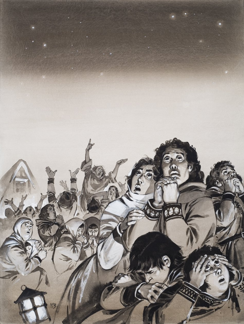 公元 999 年的除夕（水粉画，纸本） 作者 安格斯·麦克布莱德