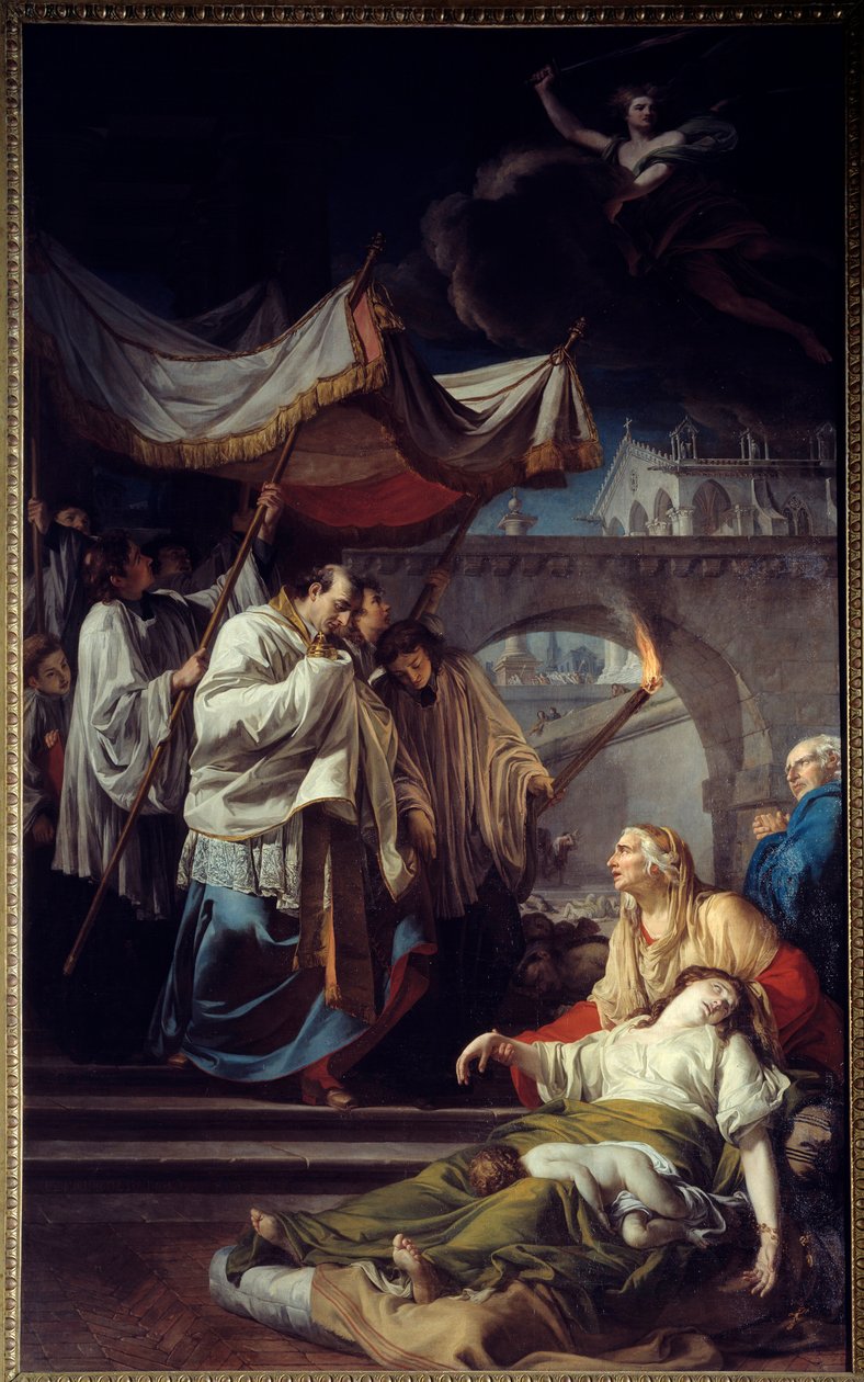 Borromee传达的是pestiferes。圣查尔斯-博罗米（Carlo Borromeo 作者 Anicet Charles Gabriel Lemonnier