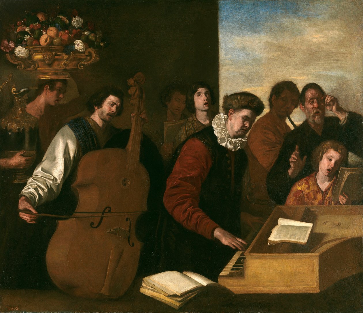 Concert - peinture de 1640 Falcone, Aniello (1600/7-1665) 109x127 cm - Museo del Prado, Madrid - 《音乐会》（布面油画），Falcone, Aniello (1607-56) / 普拉多博物馆，马德里，西班牙 作者 阿尼洛·法尔科内