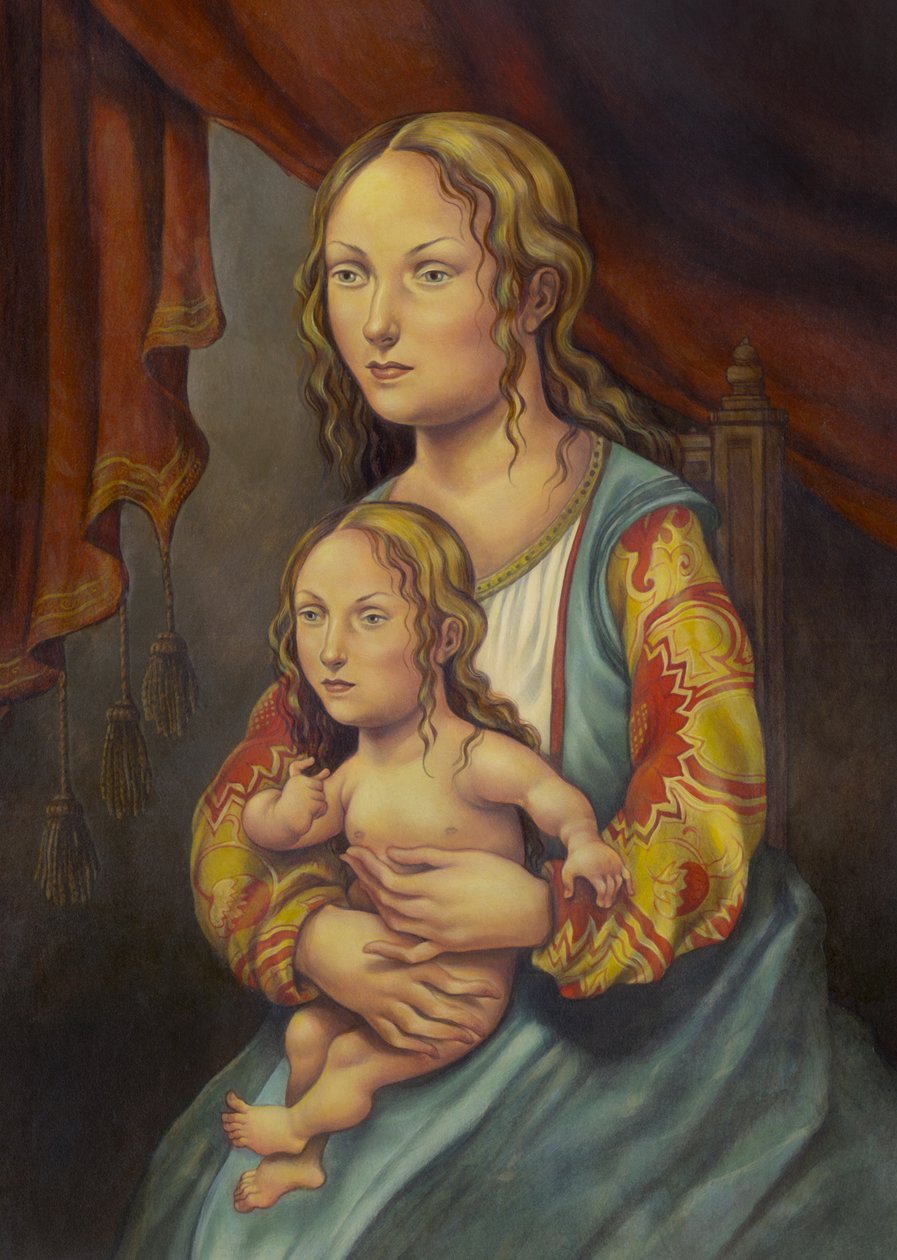 有其母必有其女》，2005 年（插图板上的丙烯画） 作者 安妮塔昆兹