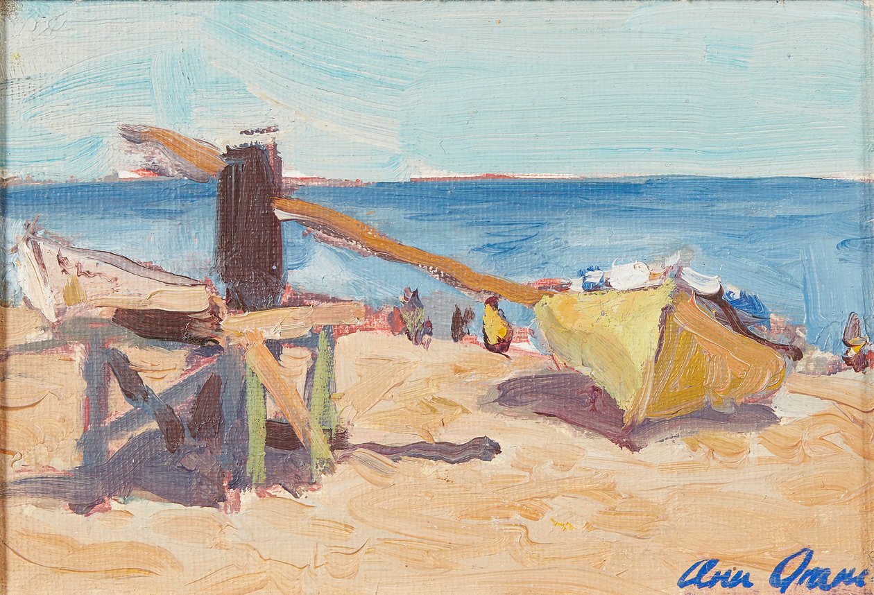 海滩，La Linea（布面油画） 作者 安·奥拉姆