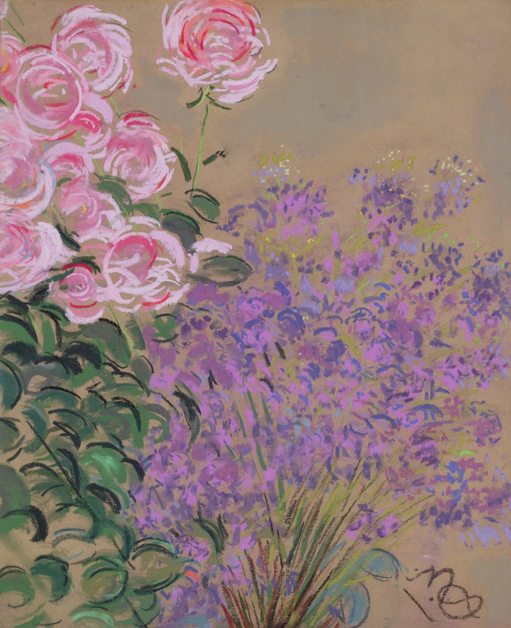 鲜花（纸上粉彩） 作者 安娜·德·诺艾尔斯