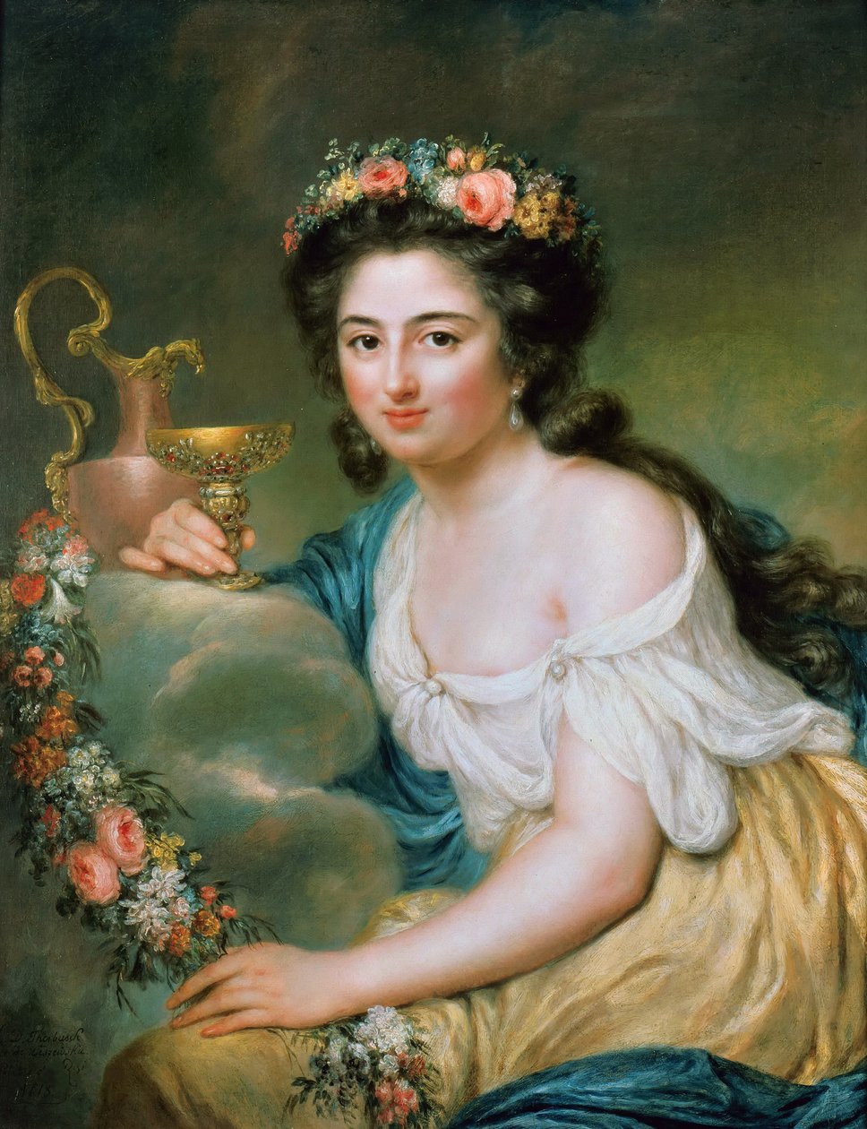 亨利埃特·赫兹（Henriette Herz）的肖像，neéeLemos 1764-1847，赫伯，1778年。 作者 安娜·多萝西亚Therbusch