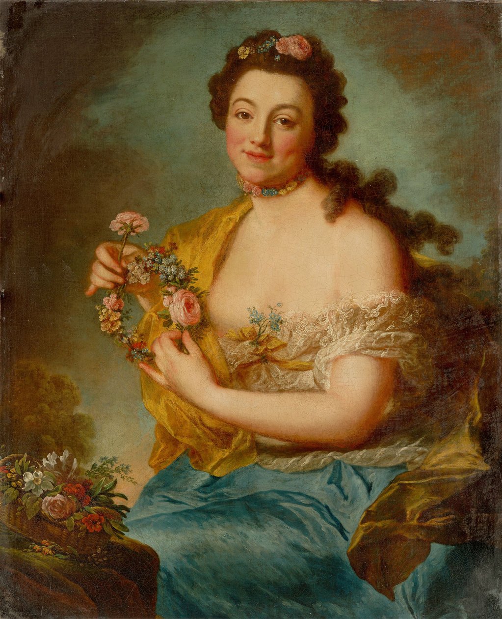 自画像为弗洛拉，约1766年。 作者 Anna Dorothea Therbusch Lisiewska