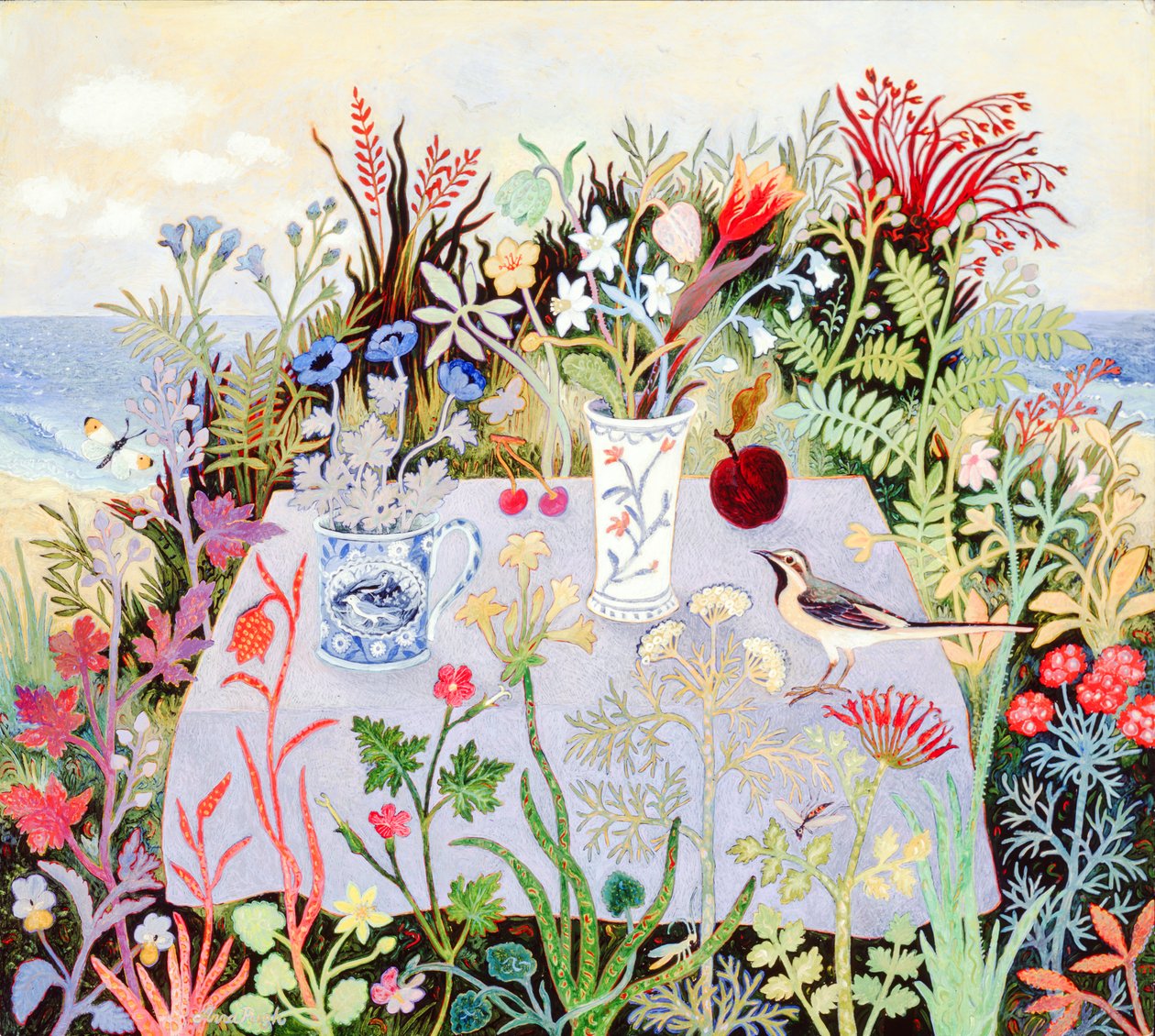 桌上的花朵，2004 年（丙烯酸） 作者 