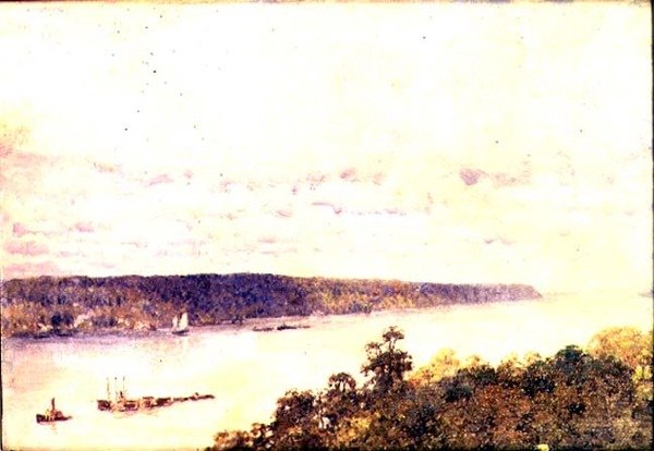 哈德逊河，约 1906-9 年（布面油画） 作者 安娜·理查兹·布鲁斯特