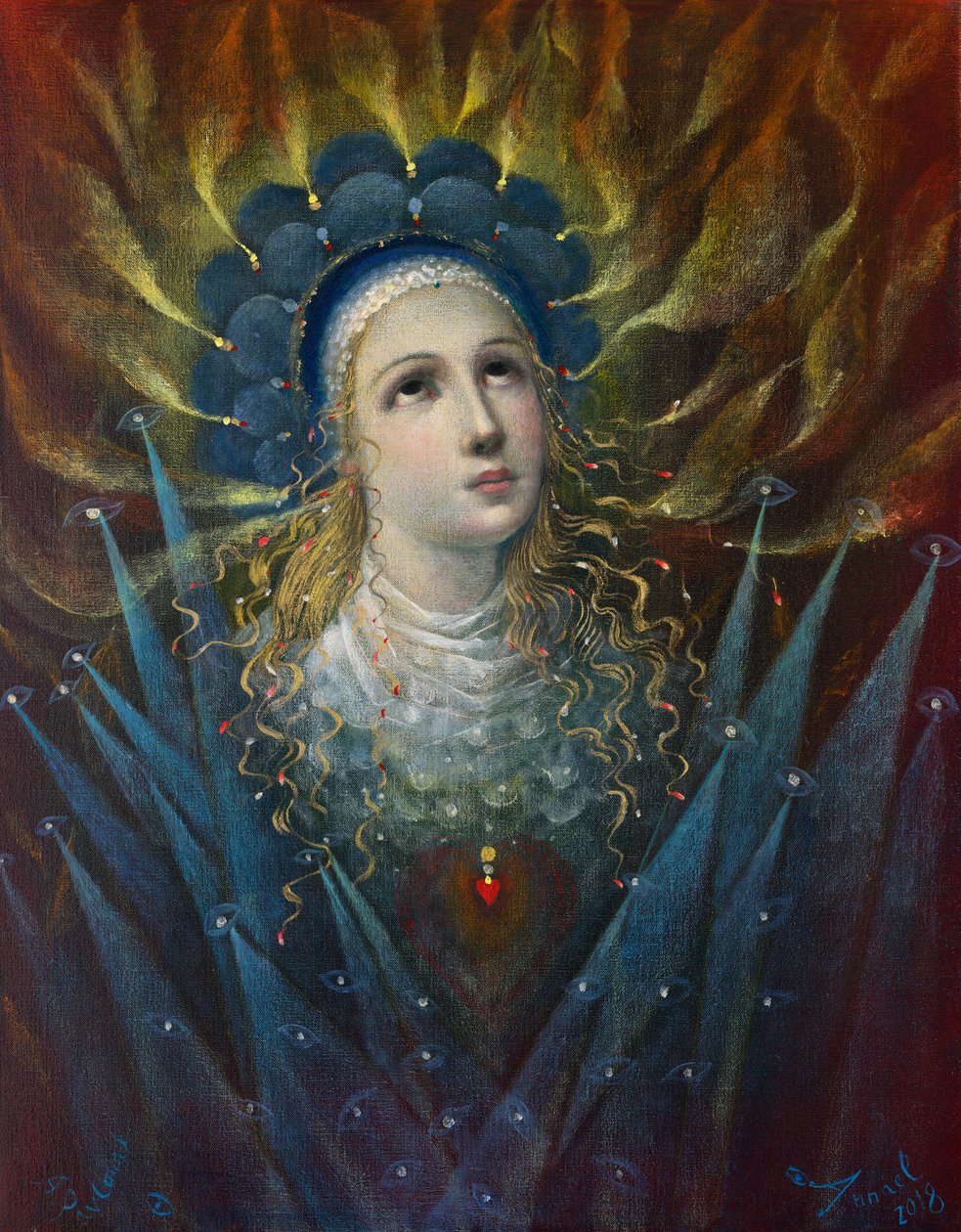 祈祷的寓言--圣女贞德，2018 年（比利时亚麻布上的油画） 作者 安娜尔·阿内莉亚·巴甫洛娃