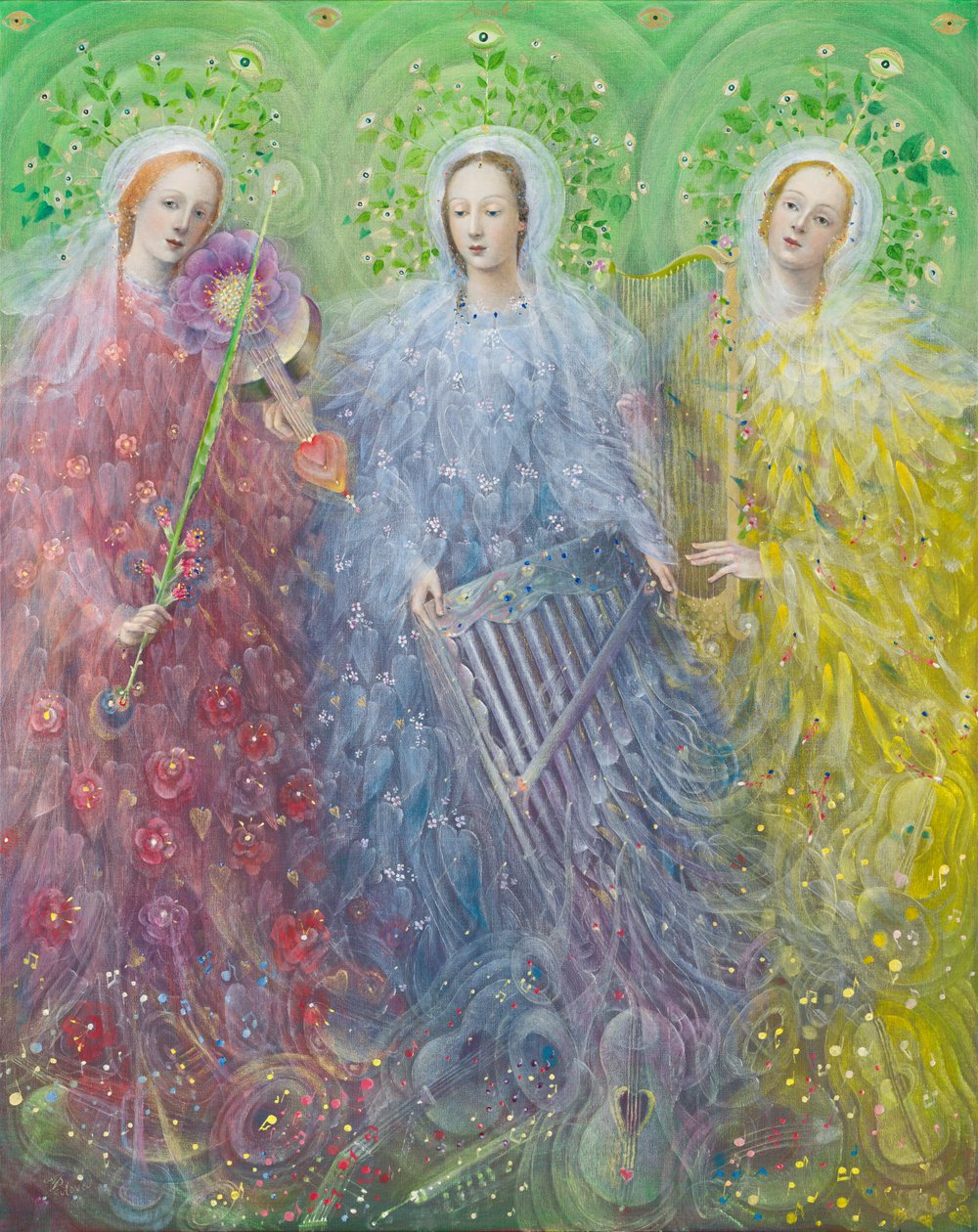 三声部弥撒，2016 年（比利时亚麻布上的油画） 作者 安娜尔·阿内莉亚·巴甫洛娃