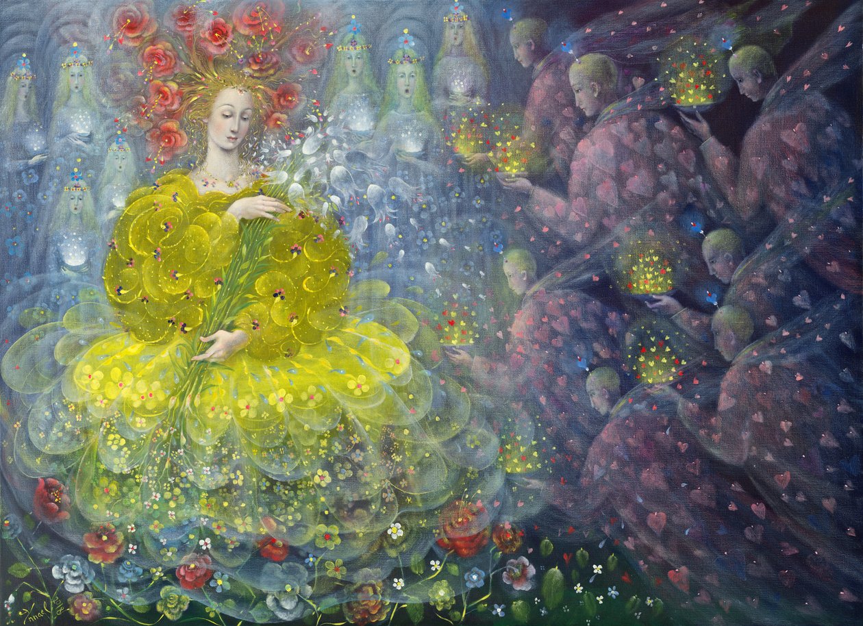 花之女王》，2018 年（比利时亚麻布上的油画） 作者 安娜尔·阿内莉亚·巴甫洛娃