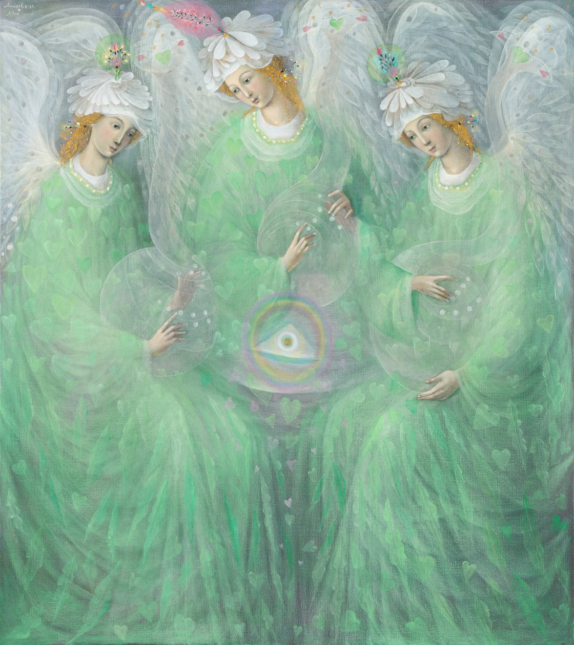 春天的启示》（双联画），左侧画板，2012 年（比利时亚麻布上的油画） 作者 安娜尔·阿内莉亚·巴甫洛娃