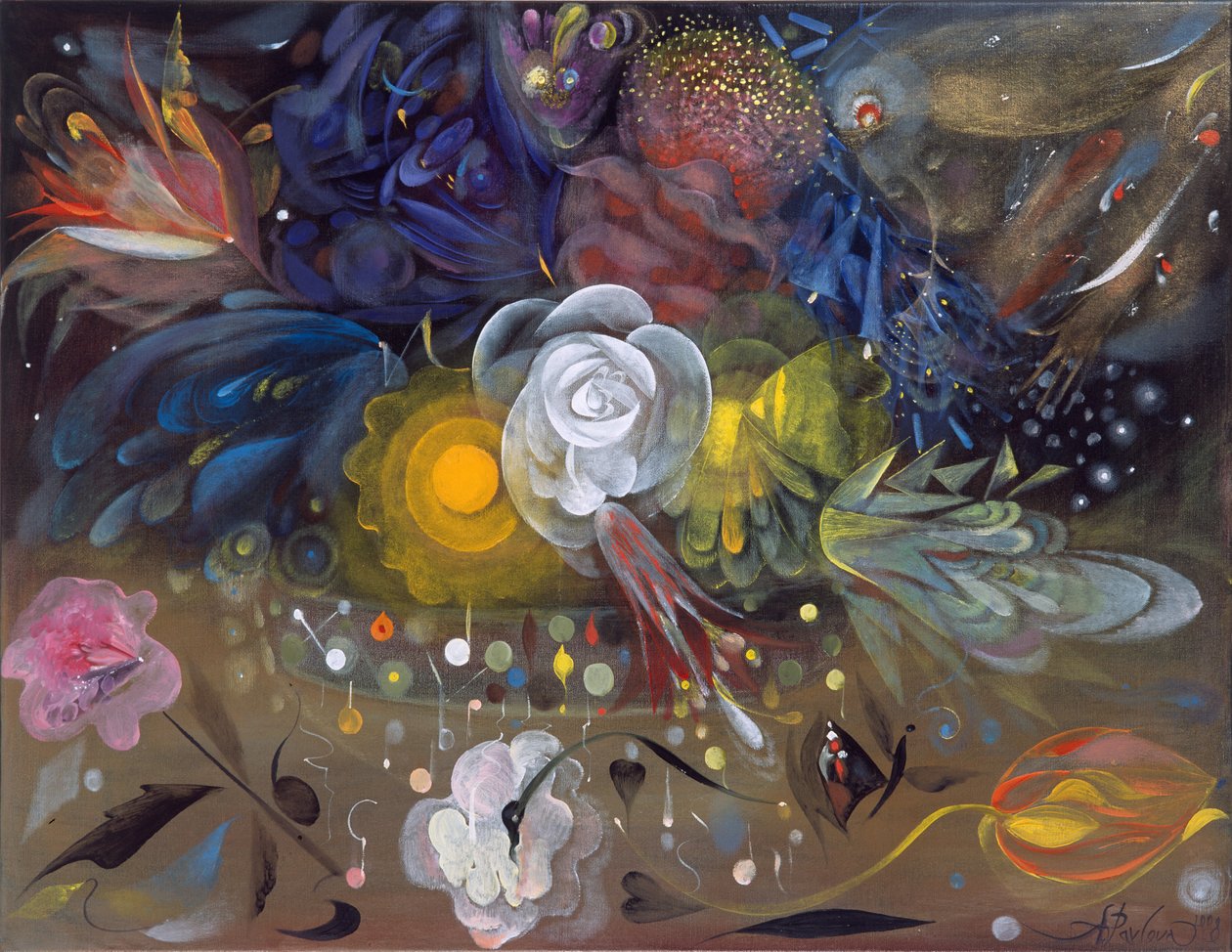 小伊达的花》，2008 年（比利时亚麻布油画） 作者 安娜尔·阿内莉亚·巴甫洛娃