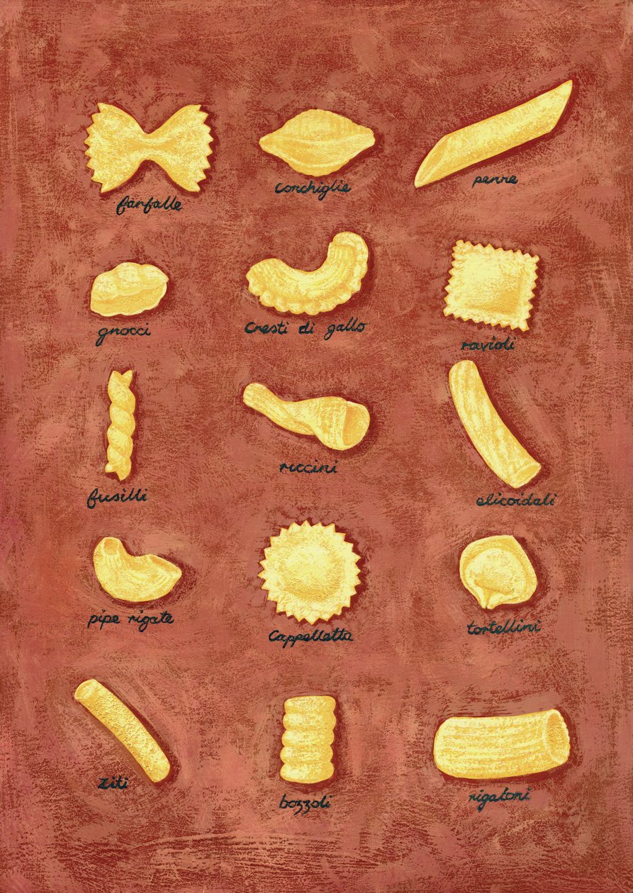 意大利面，2010 年（水粉画） 作者 安娜丽莎·摩洛哥