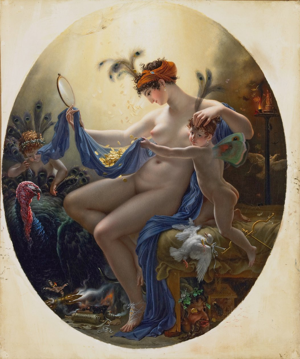 Mlle.Lange的肖像作为Danae，1799年 作者 安妮·路易斯·吉罗代德·鲁西·特里森