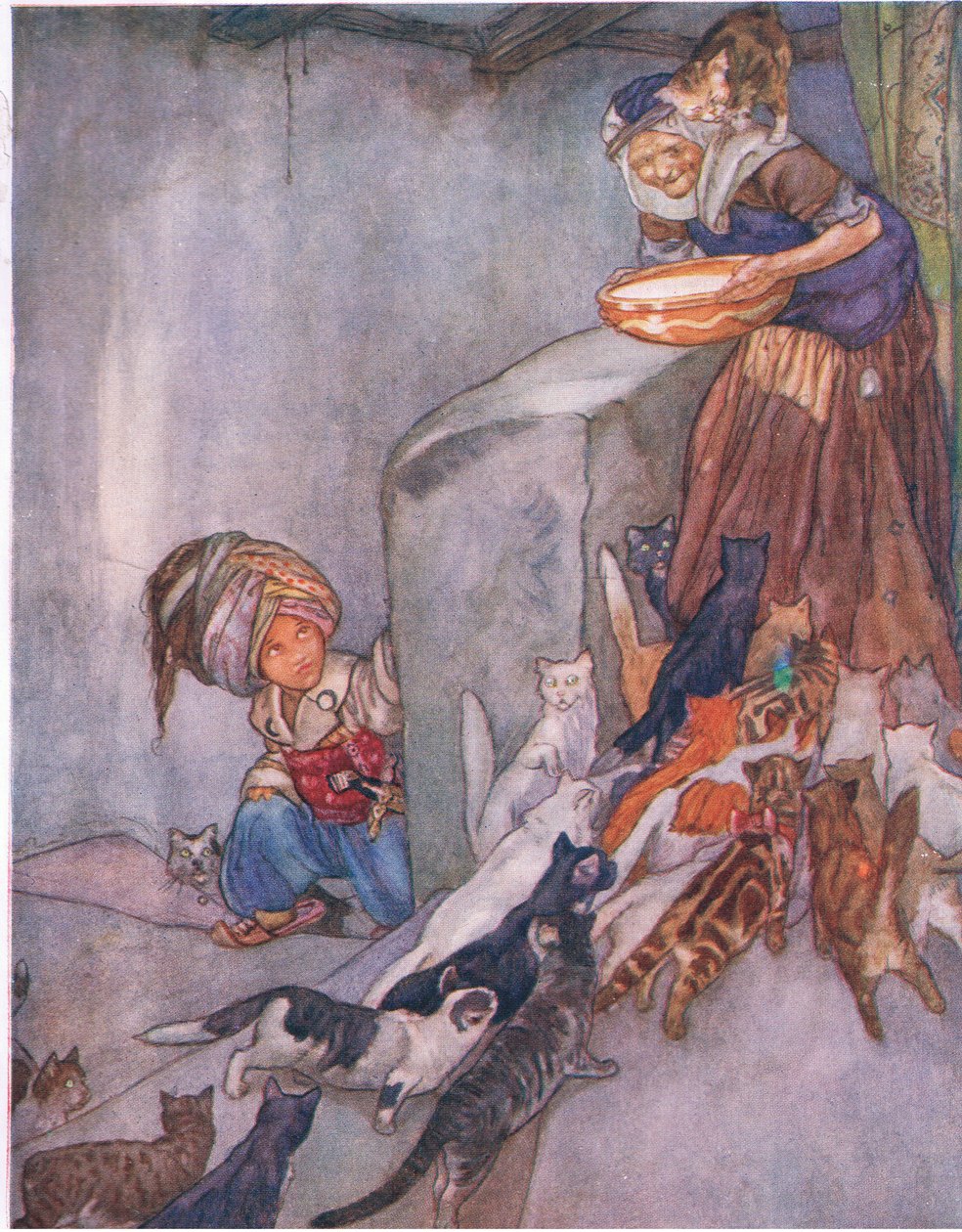 家庭用牛奶，来自The Big Book for Children（Herbert Strang），由Humphrey Milford出版，牛津大学出版社，c.1920 作者 安妮·安德森（Anne Anderson）