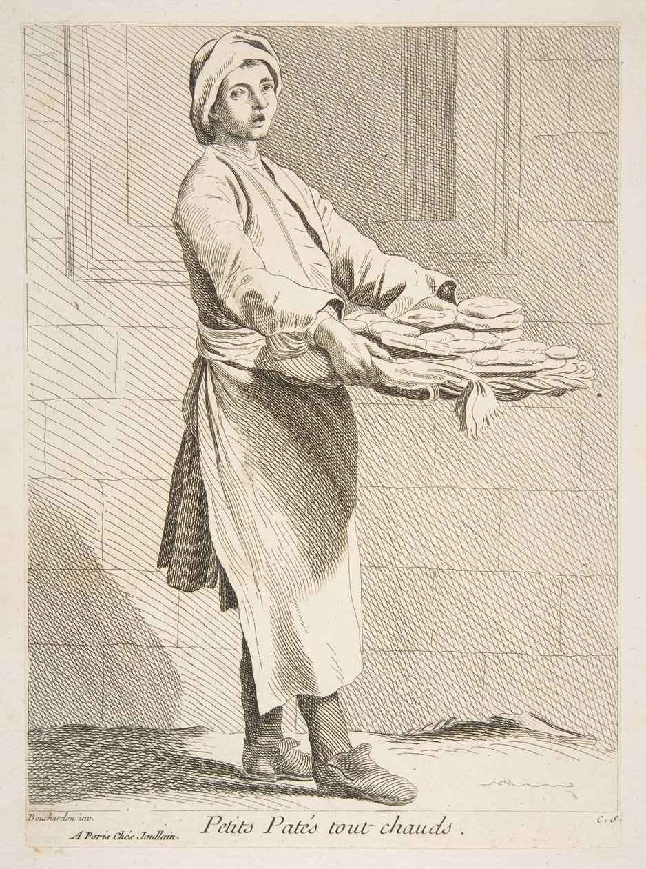 糕点小贩，1738年。 作者 安妮·克劳德·菲利普·德·卡勒斯