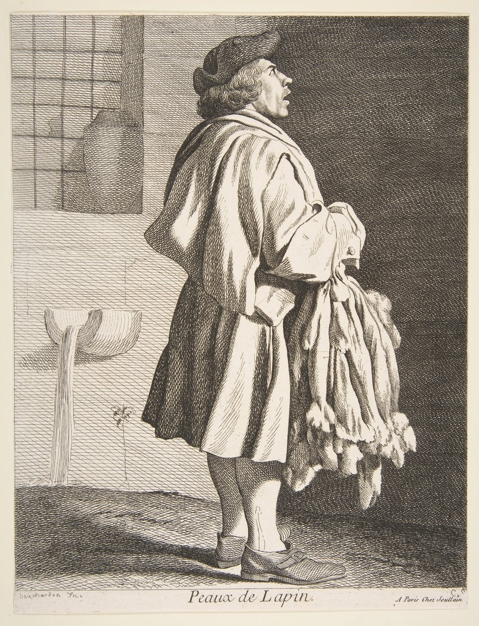 兔肉小贩（Rabbit Pelt Pddler），1737年。 作者 安妮·克劳德·菲利普·德·卡勒斯