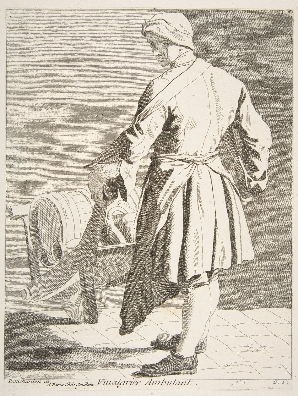 流浪的卖醋人，1738年。 作者 安妮·克劳德·菲利普·德·卡勒斯