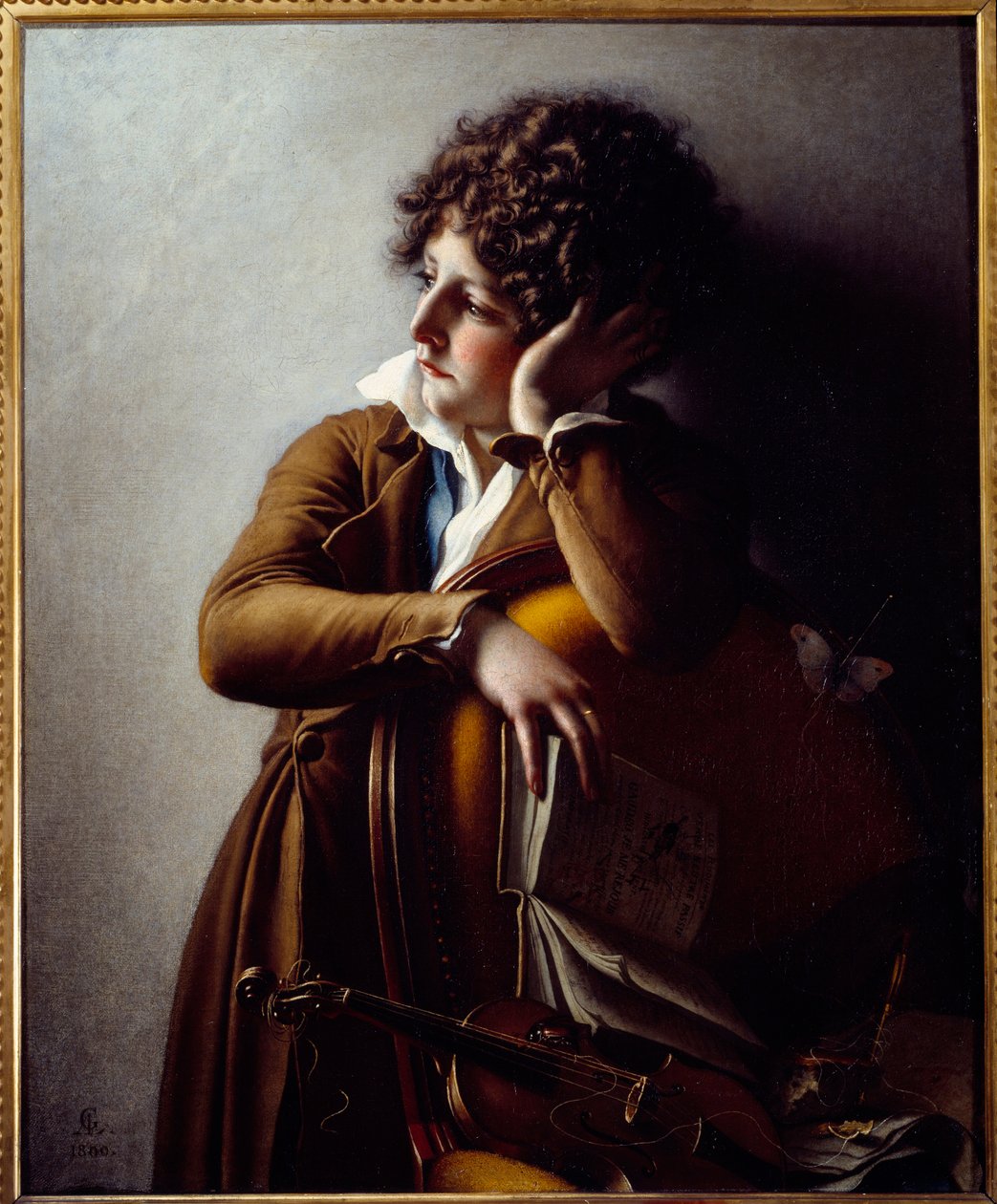 年轻的 Romainville Trioson 的肖像，他是 Benoit Francois Trioson 博士的儿子。 Anne Louis Girodet de Roucy-Trioson (Anne-Louis Girodet de Roucy Trioson 作者 安妮·路易斯·吉罗代德·鲁西·特里森