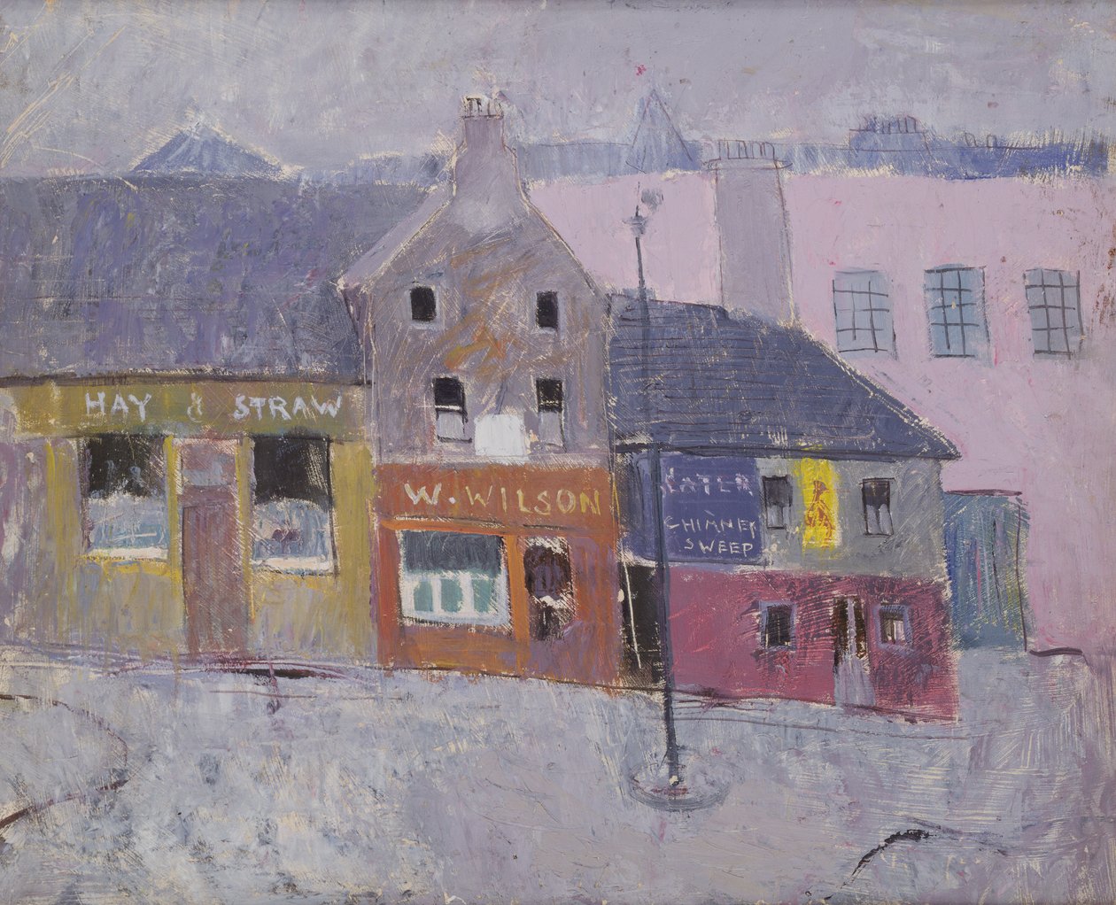 铜锣湾，爱丁堡，c.1950（布面油画） 作者 安妮·雷德帕斯