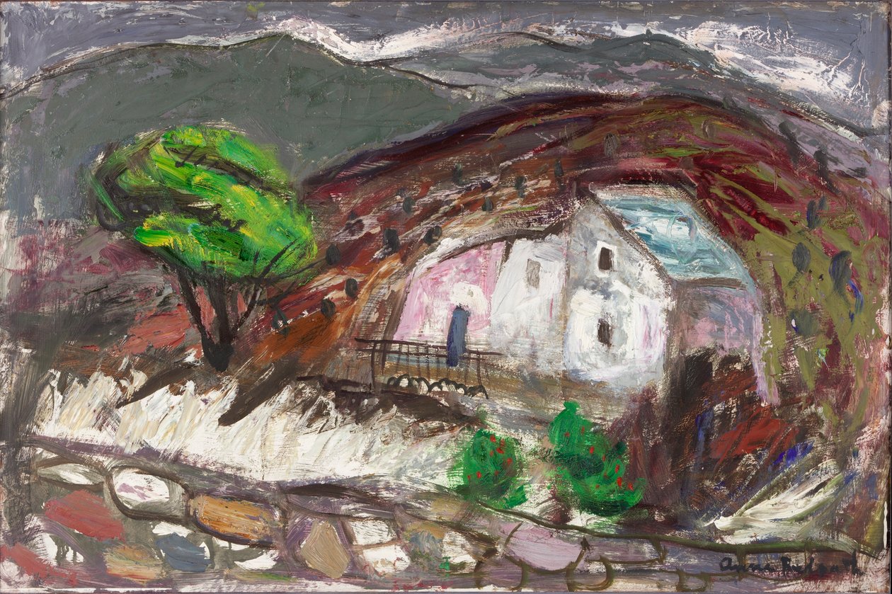 圣马蒂诺-迪-洛塔山谷，科西嘉，约 1950-60（木板油画） 作者 安妮·雷德帕斯