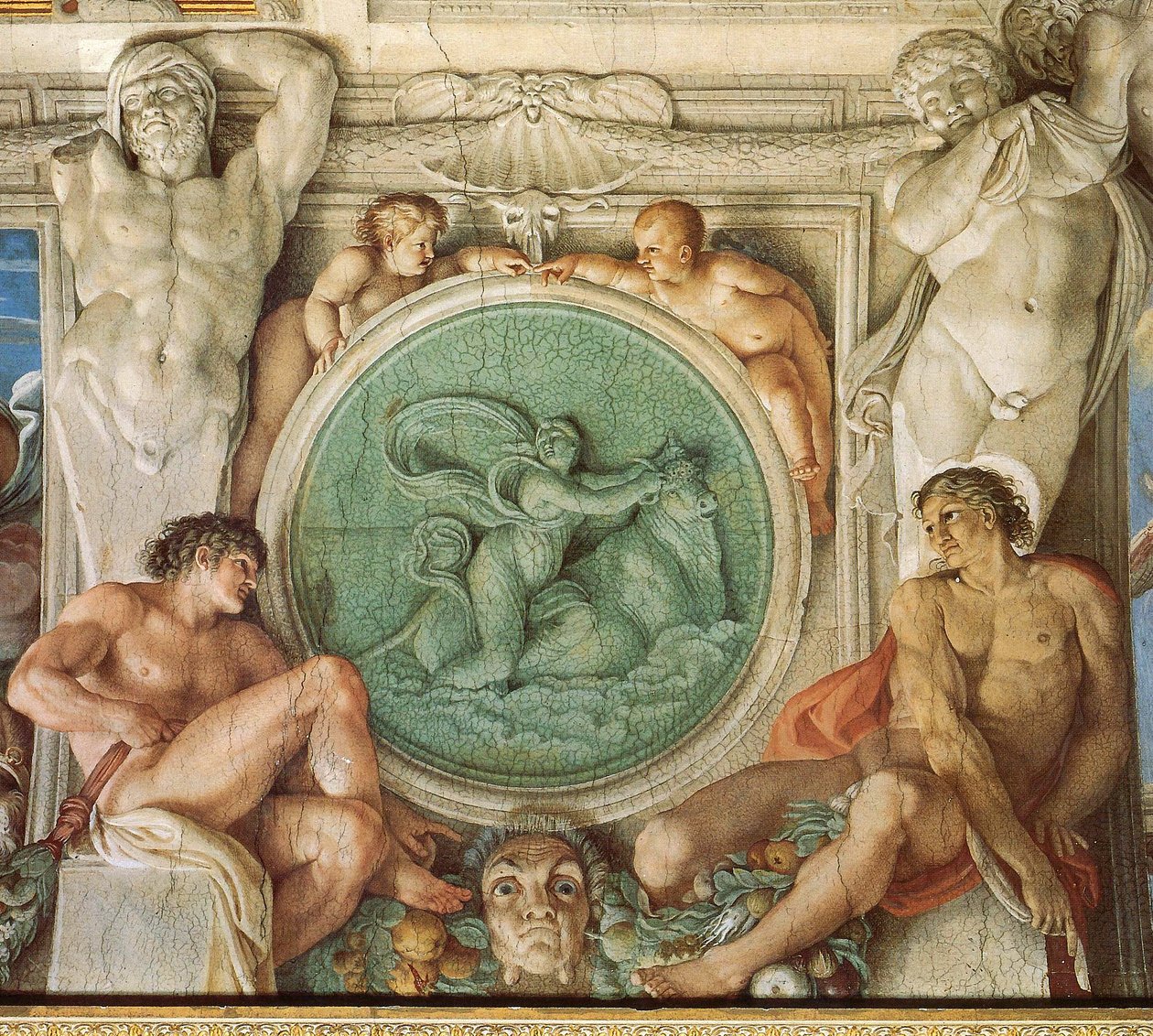 Farnese画廊，天花板细节 作者 Annibale Carracci