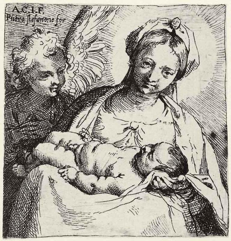 麦当娜和孩子与天使 作者 Annibale Carracci
