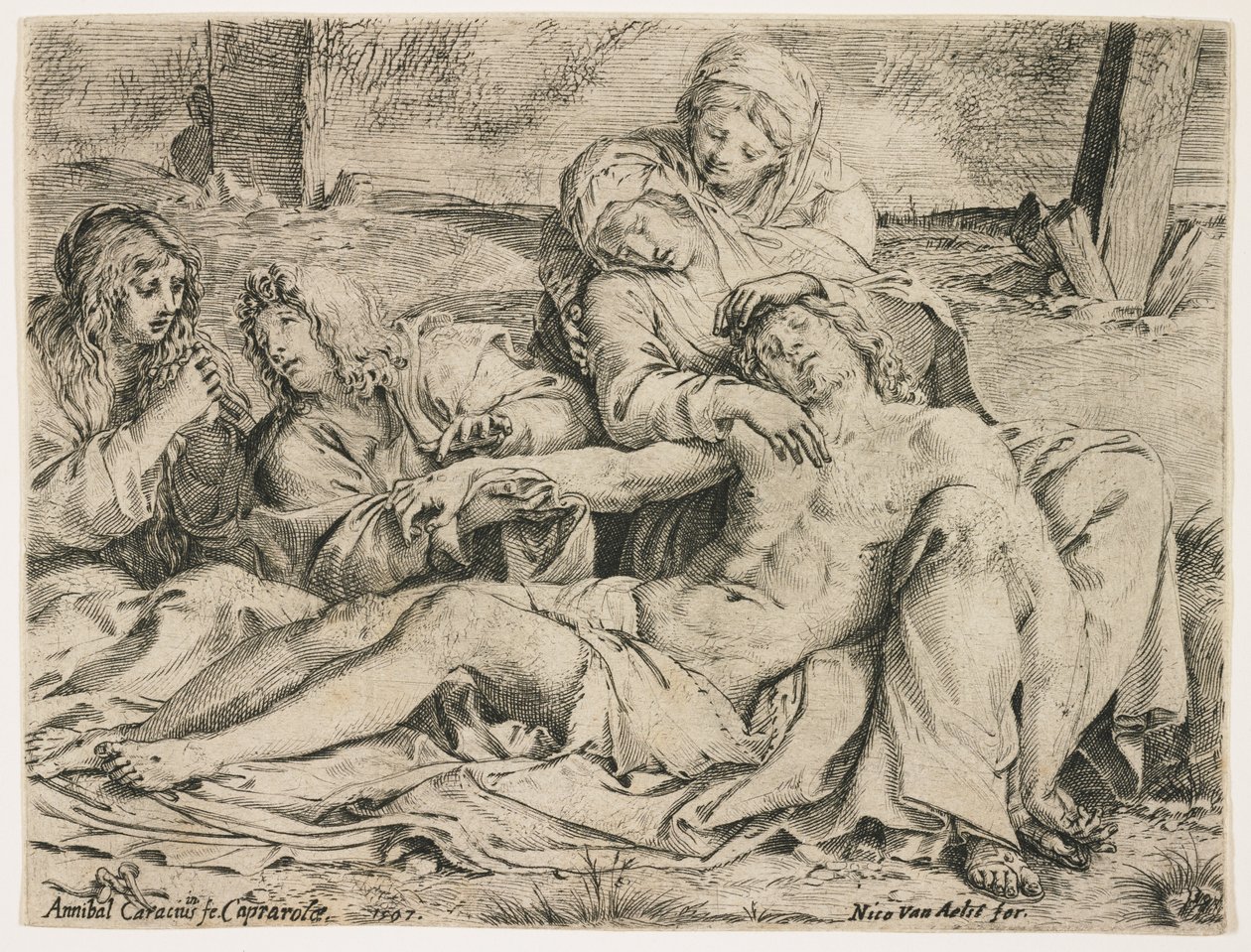 Pietà，或者Caprarola的基督，1597 作者 Annibale Carracci