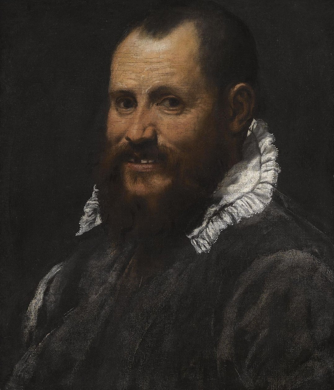 一个人的画象，胸象长度，在白领 作者 Annibale Carracci