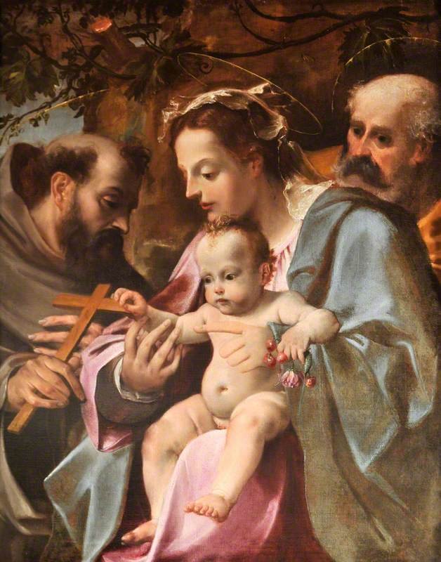圣家族与圣弗朗西斯 作者 Annibale Carracci