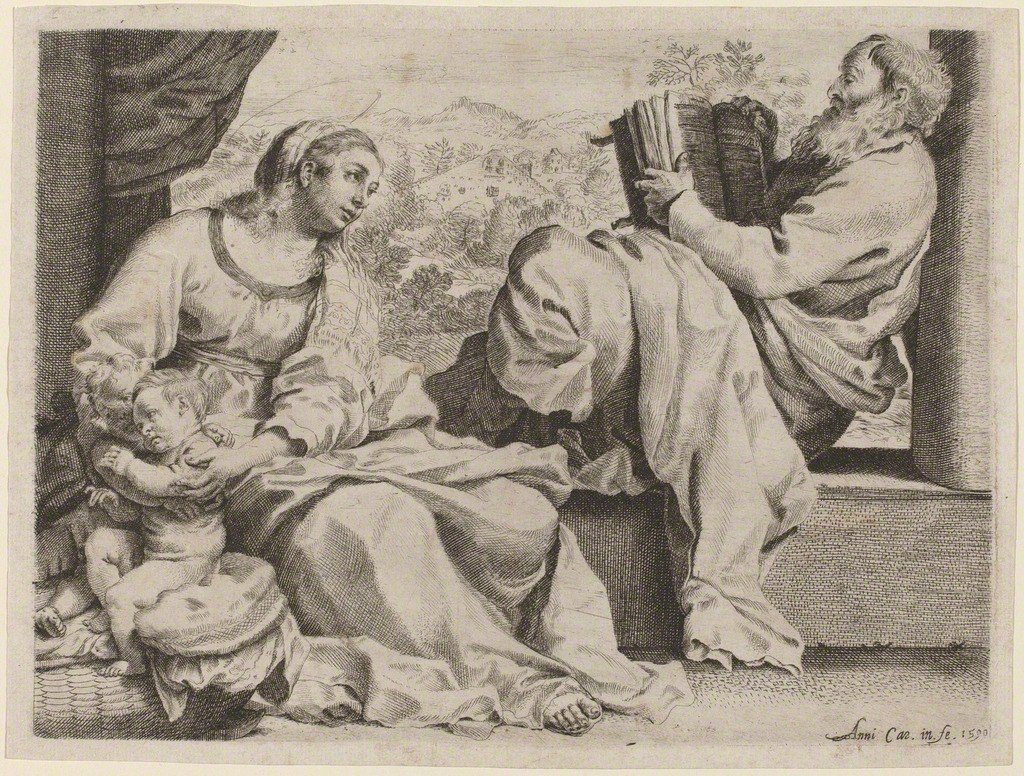 神圣家族与年轻的圣约翰浸信会 作者 Annibale Carracci