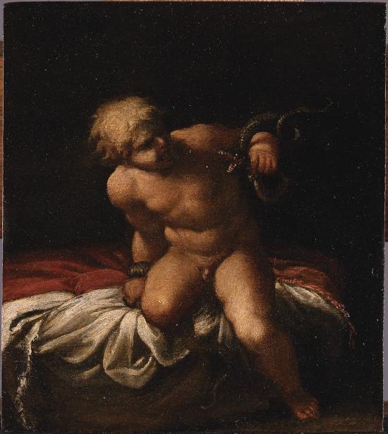 婴儿赫拉克勒斯扼杀蛇 作者 Annibale Carracci