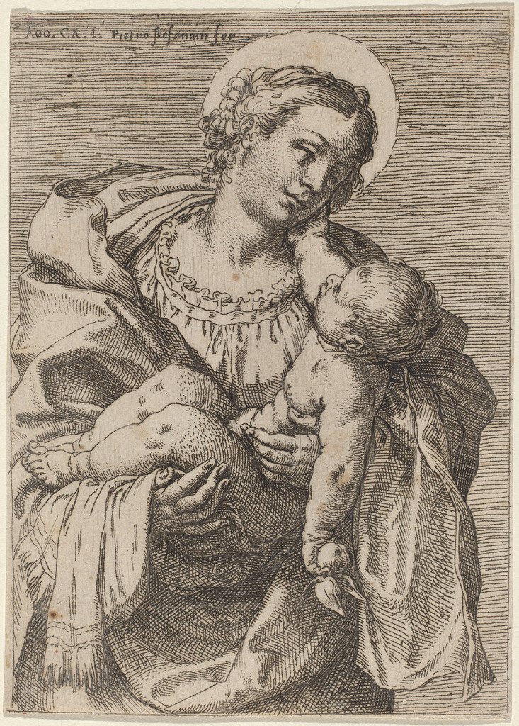 麦当娜和孩子与苹果 作者 Annibale Carracci