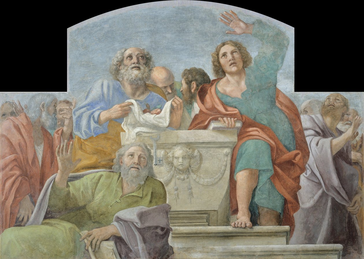 1604-1607年，空坟墓周围的使徒 作者 Annibale Carracci