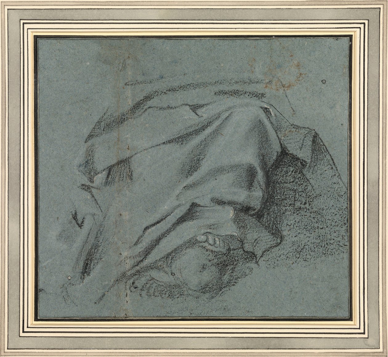 卡拉奇 - 圣母升天祭坛画圣母腿上的帷幔研究，S.Maria del Popolo，RCIN 902108 作者 Annibale Carracci