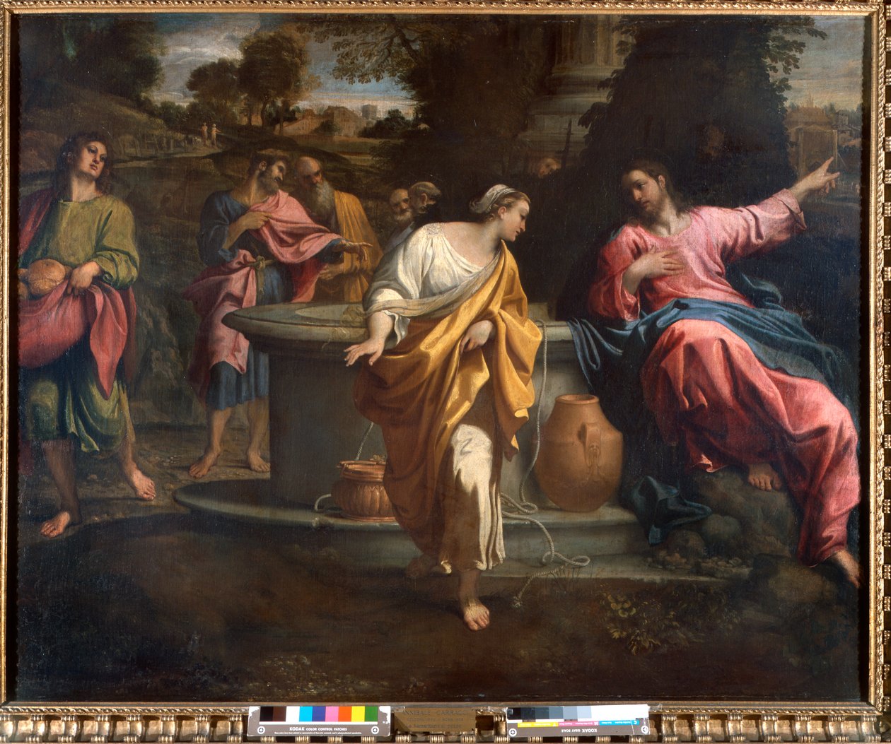 基督和撒玛利亚妇人在井上，1594-95年 作者 Annibale Carracci