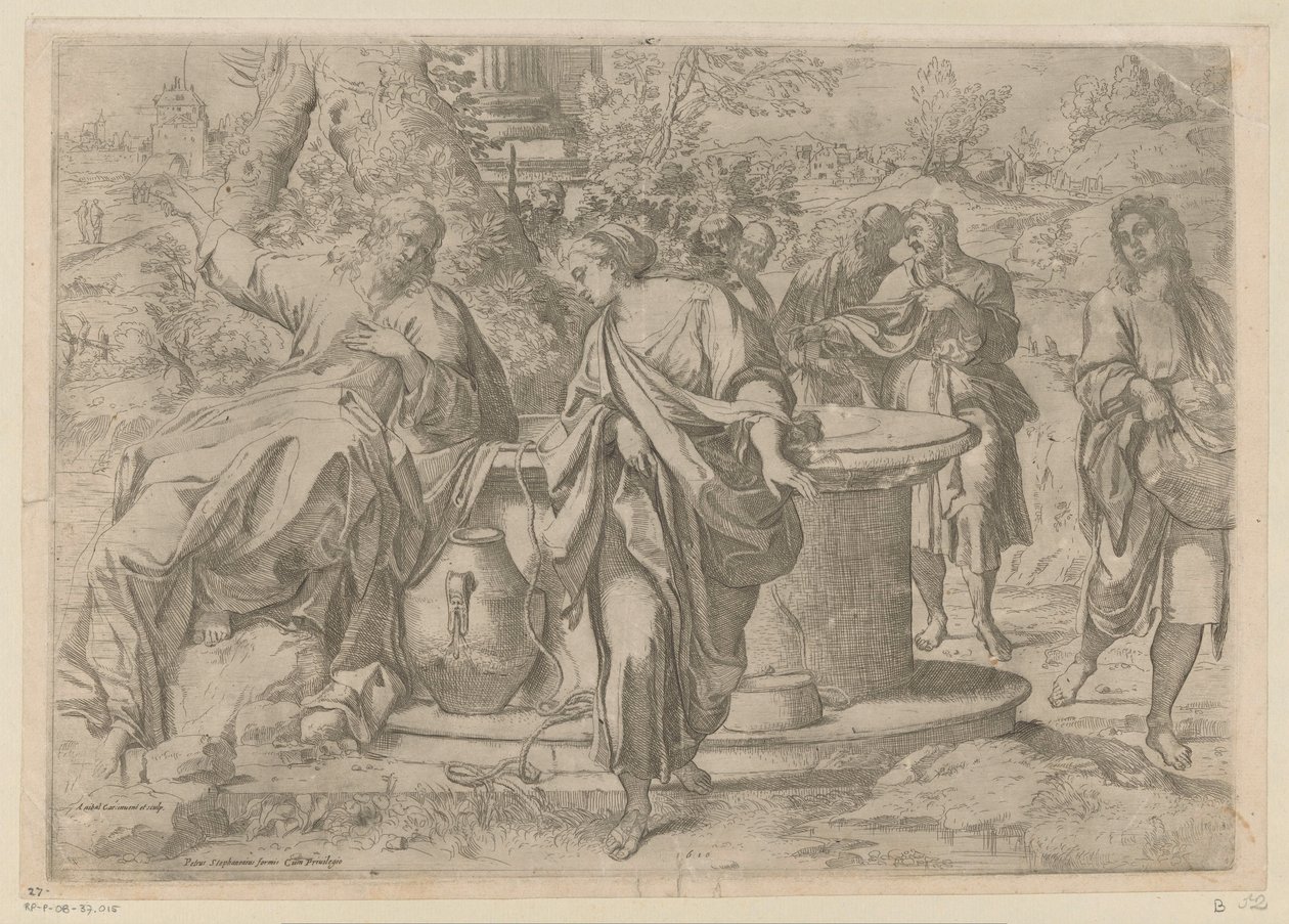基督与撒玛利亚妇人 作者 Annibale Carracci