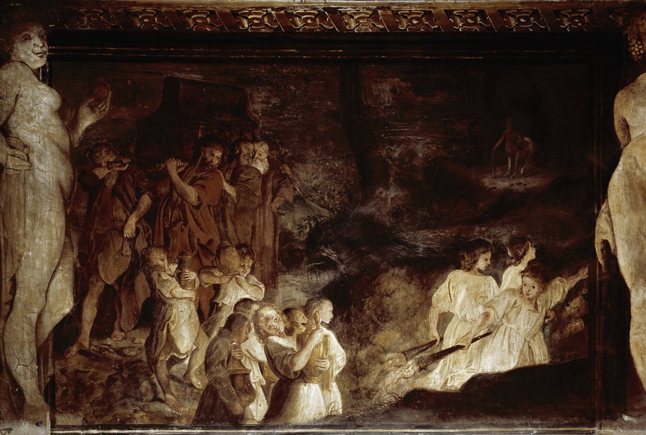 杰森的生活》剧照。杰森的假葬礼（Fresco 作者 Annibale Carracci