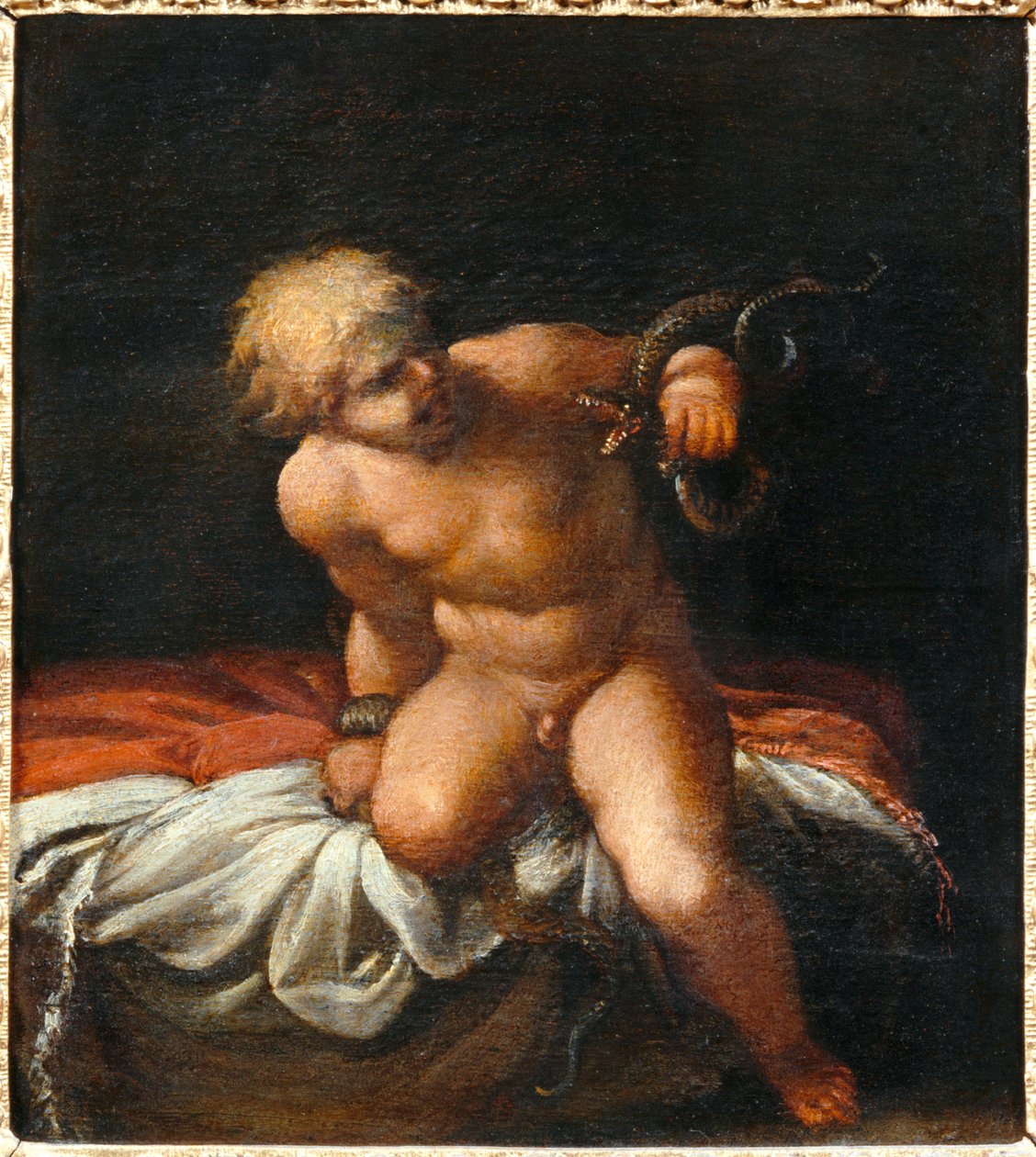 Hercule enfant etouffant les serpents - Infant Hercules strangling the serpents ... 作者 Annibale Carracci