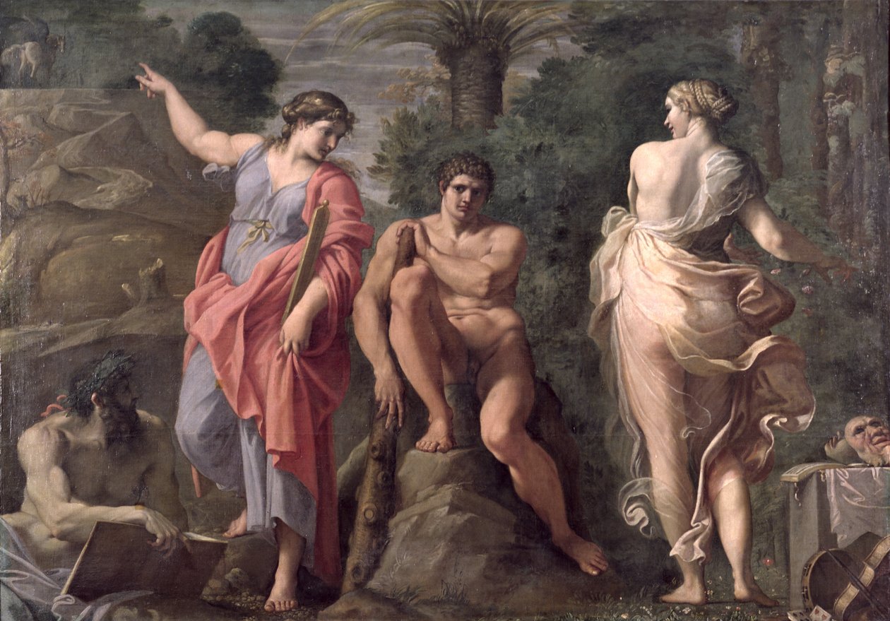 十字路口的赫拉克勒斯，公元1596年 作者 Annibale Carracci