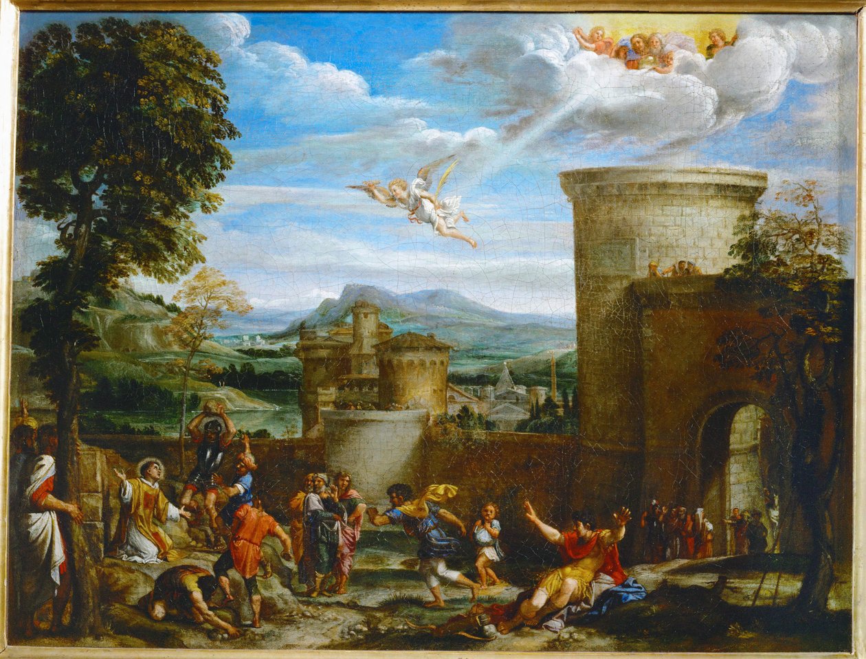 La lapidation de Saint Etienne - 圣史蒂芬被投掷石块... 作者 Annibale Carracci