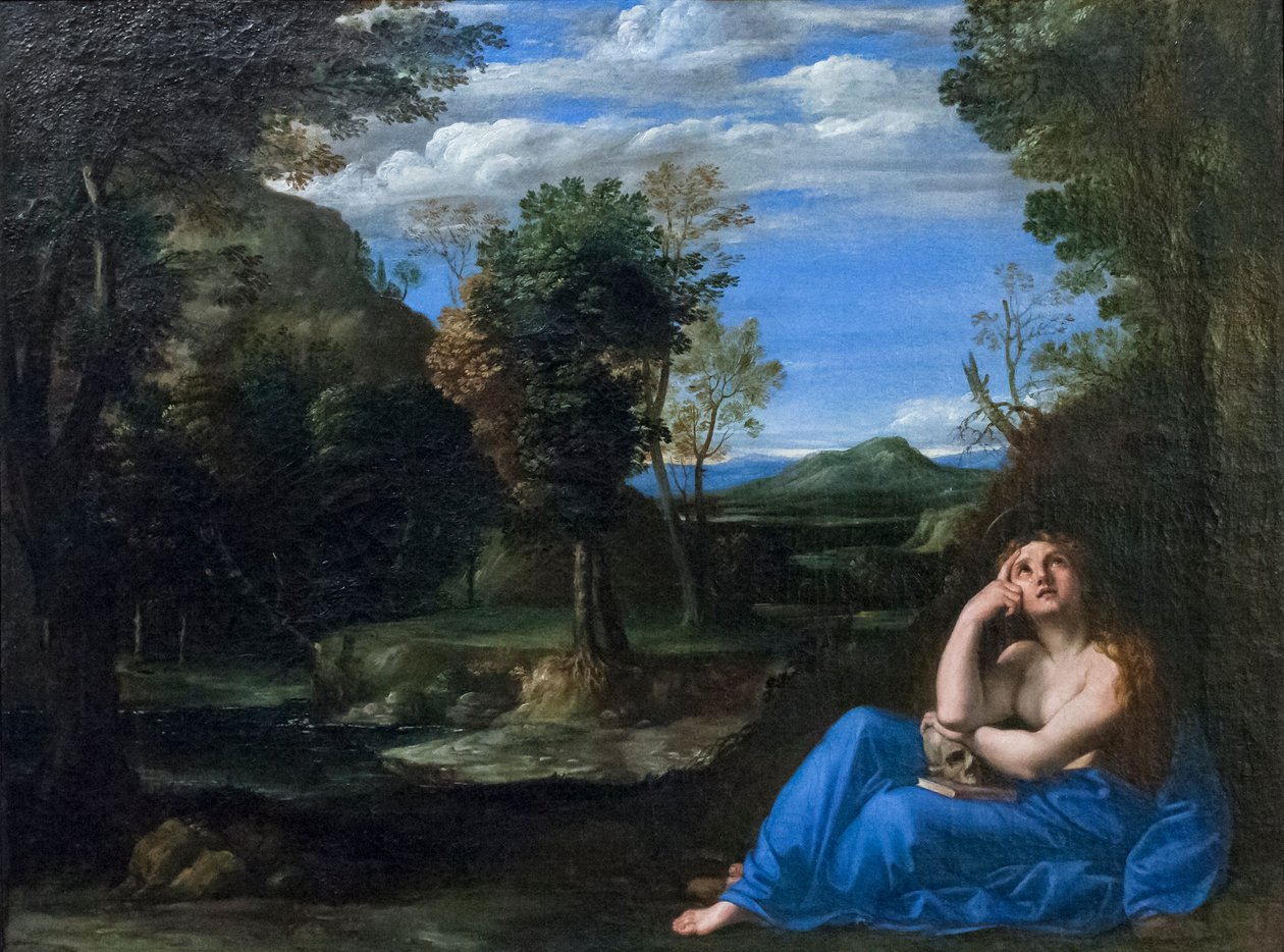 风景与忏悔的抹大拉 作者 Annibale Carracci