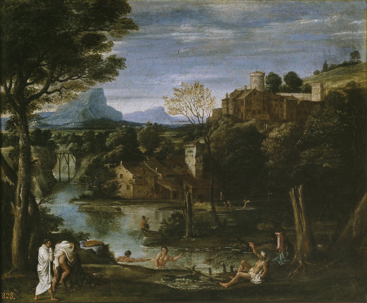 景观河与沐浴者 作者 Annibale Carracci