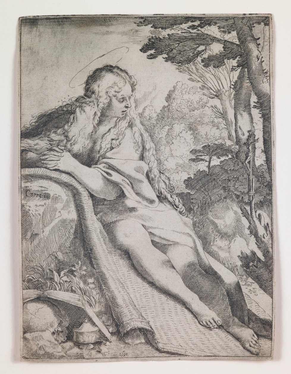 荒野中的抹大拉马利亚 作者 Annibale Carracci