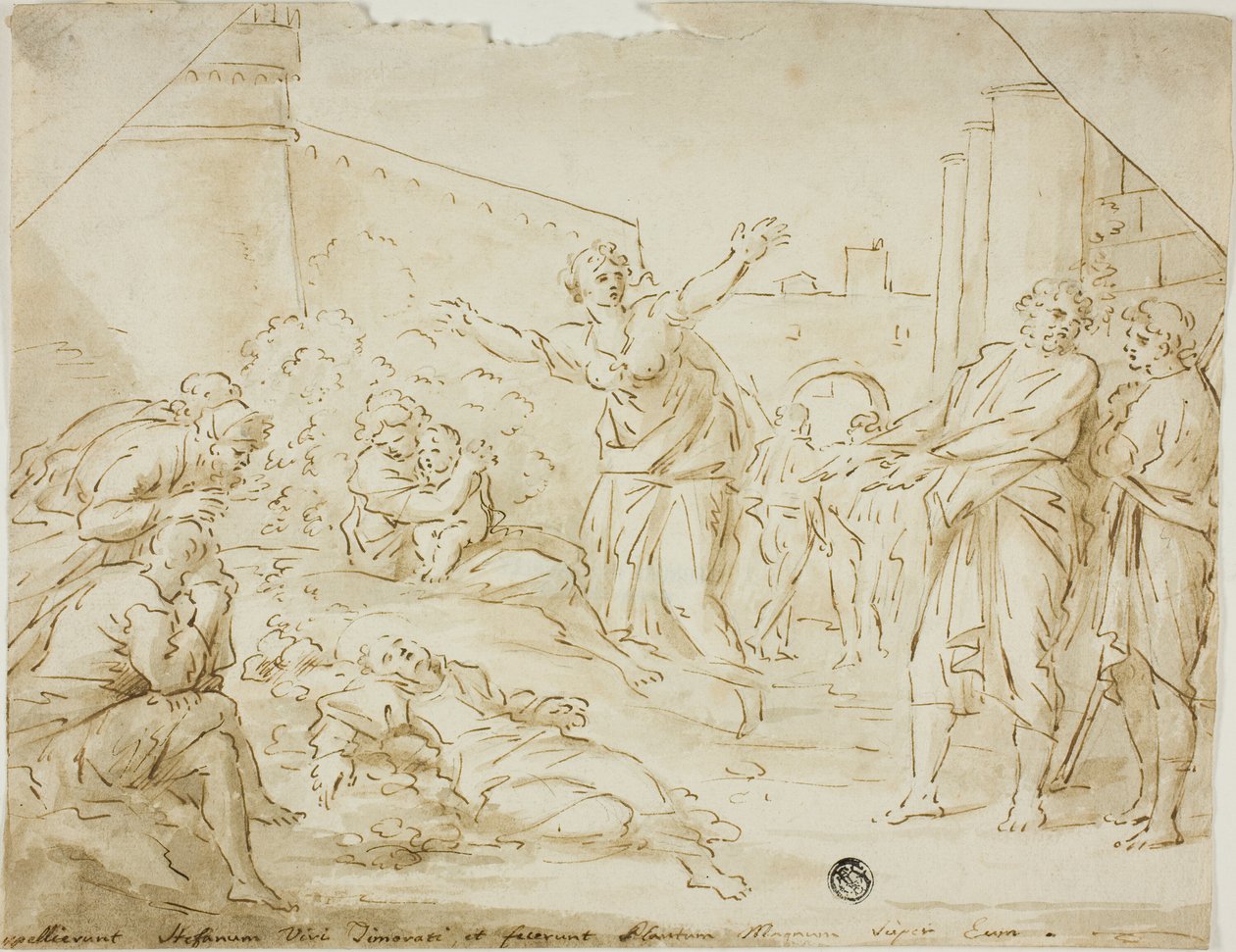 悼念圣司提反的遗体 作者 Annibale Carracci