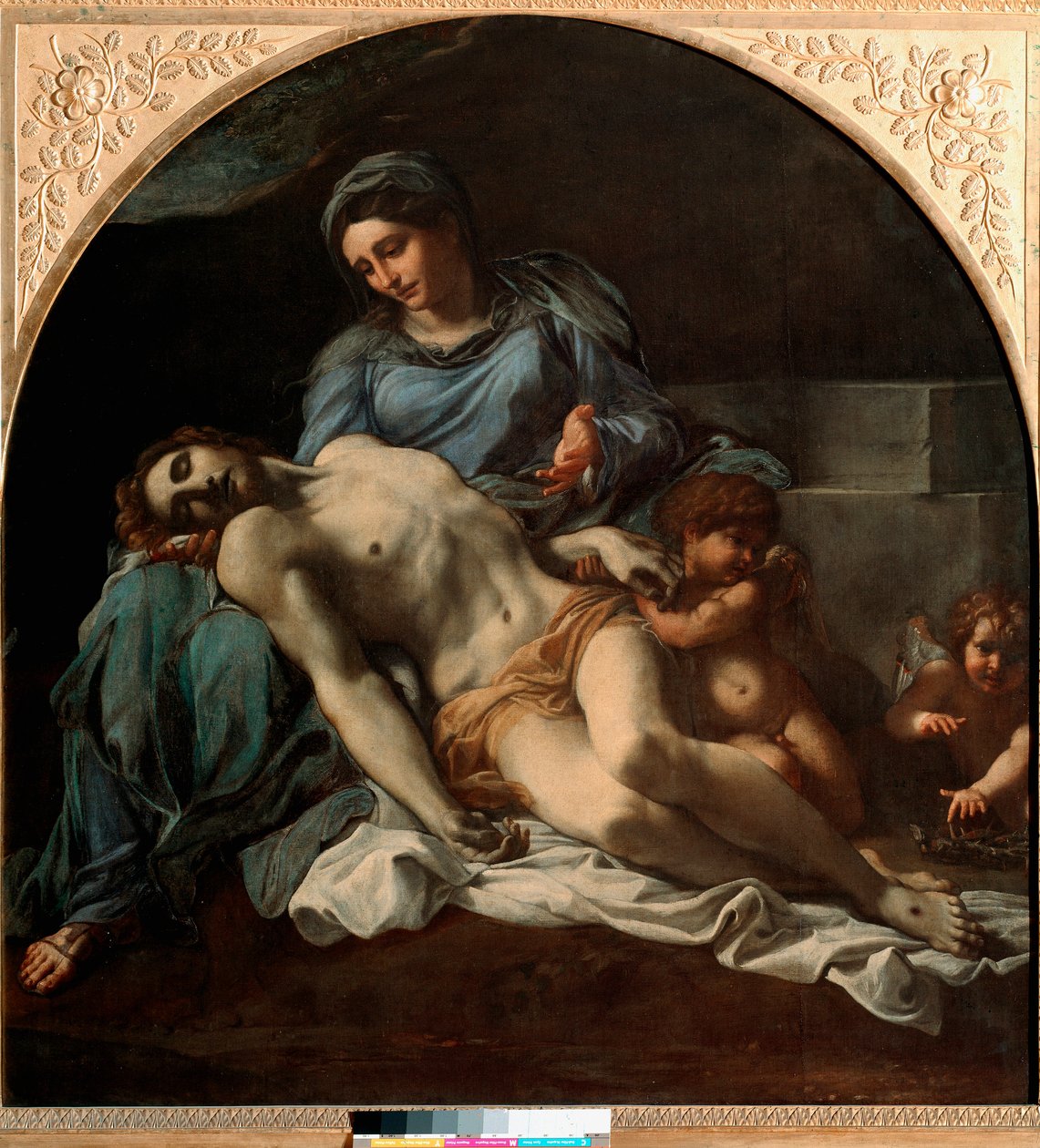 Annibale Carracci(Annibal Carrache)(1560-1609)的Pieta绘画。1599-1600年，星期日。156x149厘米 那不勒斯，卡波迪蒙特国家博物馆 作者 Annibale Carracci